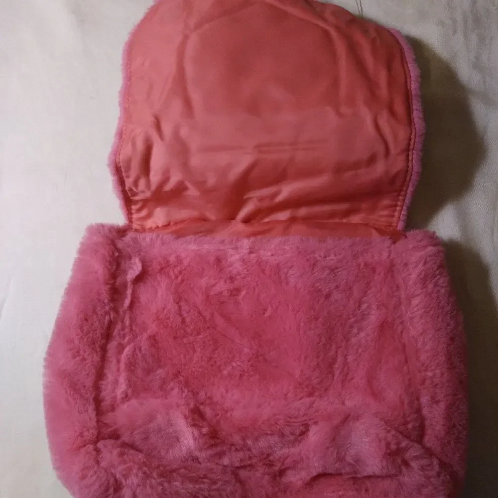 Disney Store Minnie Mouse Fuzzy Pink Backpack